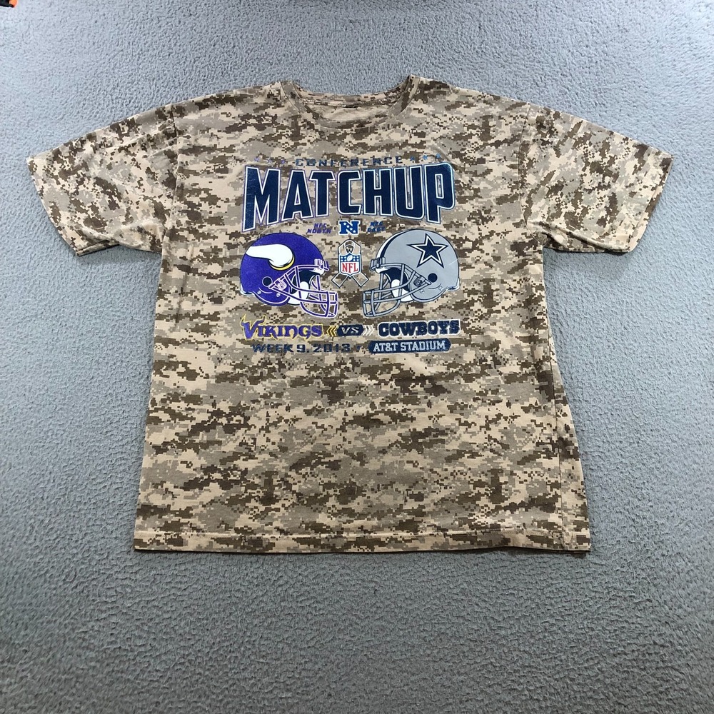 dallas cowboys authentic t shirt mens XL brown digital camo vikings 2013